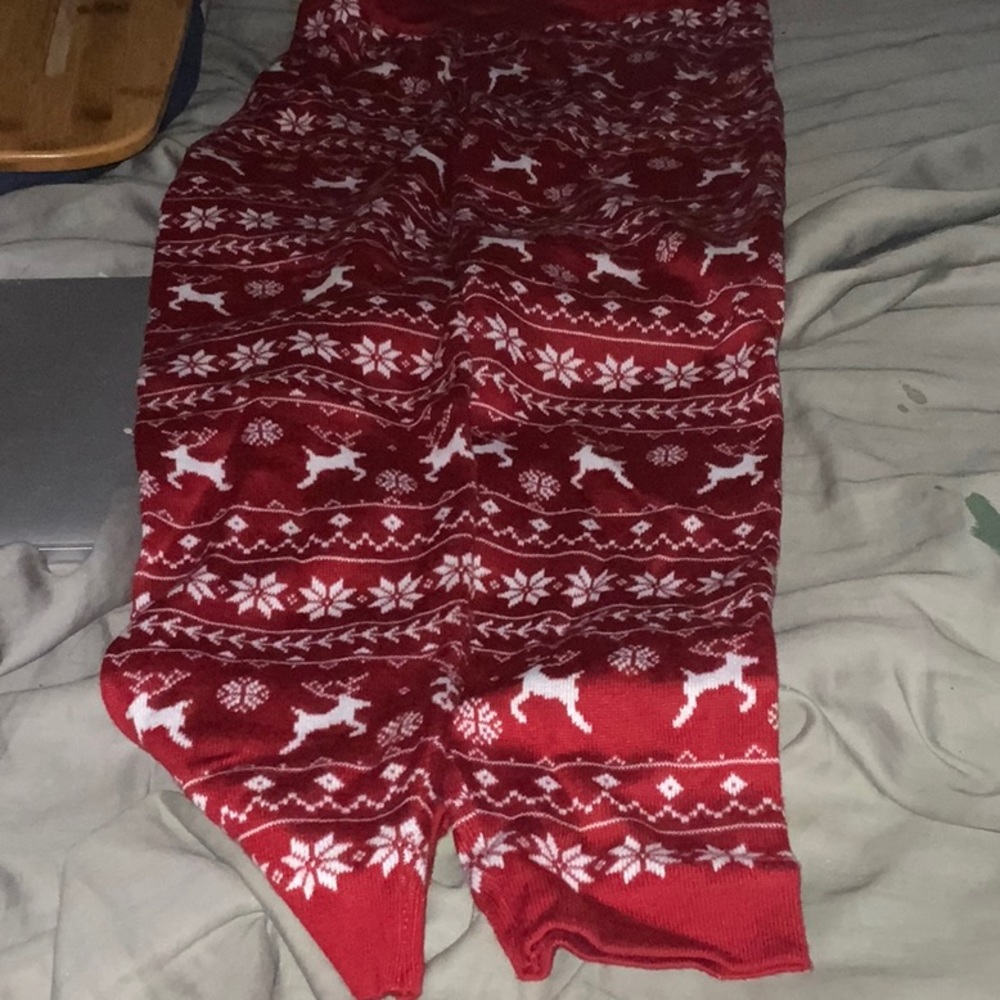 Red and white deer christmas tights